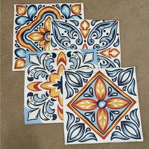 Set of 4 Decorative Design Square Pillow Covers EUC